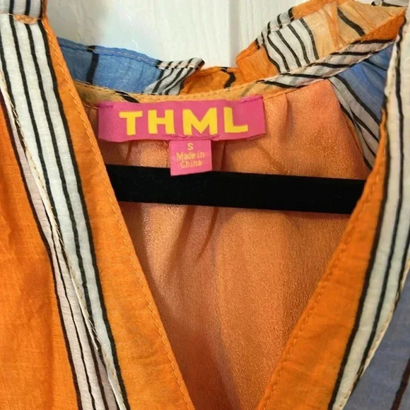 THML Dress size small blue and orange - Picture 3 of 6